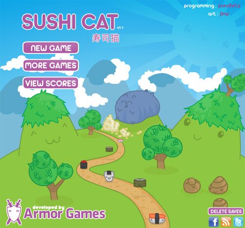 Игра: Накорми котика суши