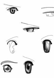 Кисти для Photoshop - Глаза в стиле Аниме (44 штуки) +бонус Прически (5 штук)
